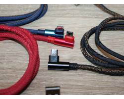 USB-micro дата кабель цветные, угловые штекеры, 1м USB-micro дата кабель цветные, угловые штекеры, 1м