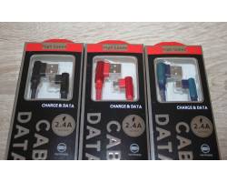 USB-micro дата кабель цветные, угловые штекеры, 1м USB-micro дата кабель цветные, угловые штекеры, 1м