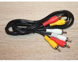 Кабель 3RCA-3RCA (тюльпаны) 1,5 метра, черный Кабель 3RCA-3RCA (тюльпаны) 1,5 метра, черный