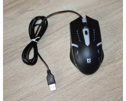 Мышка USB Defender Flash MB-600L, 7 цветов, 4 кнопки, черная