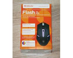Мышка USB Defender Flash MB-600L, 7 цветов, 4 кнопки, черная