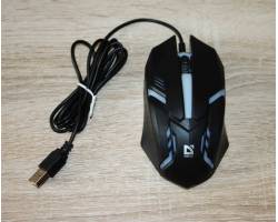 Мышка USB Defender Cyber MB-560L, 7 цветов, черная